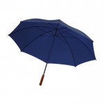Parapluie manuel avec manche en bois couleur bleu foncé deuxième vue
