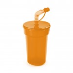 Gobelet coloré avec paille flexible couleur orange