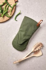 Gant de cuisine en toile de coton couleur vert vue d'ambiance