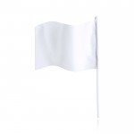 Banderole rectangulaire en polyester avec un bâton blanc couleur blanc première vue