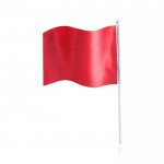 Banderole rectangulaire en polyester avec un bâton blanc couleur rouge première vue