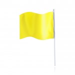 Banderole rectangulaire en polyester avec un bâton blanc couleur jaune première vue