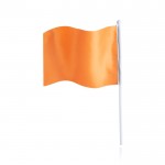 Banderole rectangulaire en polyester avec un bâton blanc couleur orange première vue