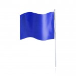 Banderole rectangulaire en polyester avec un bâton blanc couleur bleu première vue