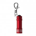 Porte-clés en aluminium avec lampe LED couleur rouge deuxième vue