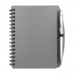 Carnet à couverture rigide et stylo assorti A6 pages lignées couleur gris première vue