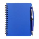 Carnet à couverture rigide et stylo assorti A6 pages lignées couleur bleu première vue
