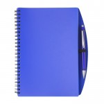Carnet à couverture rigide et stylo assorti A5 pages lignées couleur bleu première vue