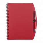 Carnet à couverture rigide et stylo assorti A5 pages lignées couleur rouge première vue
