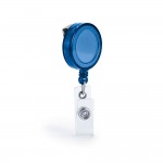 Porte-badge extensible avec clip métallique couleur bleu