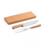 Set pour barbecue avec couteau et fourchette couleur ivoire impriméo