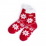 Chaussettes de Noël antidérapantes couleur rouge première vue