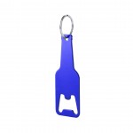 Porte-clés décapsuleur en forme de bouteille bleu