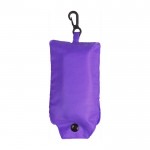 Sac à provisions pliable en polyester 190T avec mousqueton couleur violet première vue