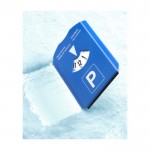 Disque de stationnement en plastique avec grattoir à glace couleur bleu quatrième vue