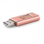 Clé USB publicitaire OTG coulissante couleur rose