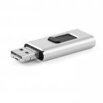 Clé USB publicitaire OTG coulissante couleur argenté