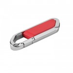 Clés USB personnalisées avec mousqueton couleur rouge
