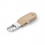 Porte-clés en cuir personnalisé avec clé USB couleur beige