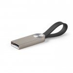 Clé USB en métal avec sangle en silicone gris