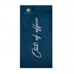 Serviette en coton pour transat 160 x 80 cm couleur bleu vue avec logo