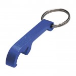 Porte-clés en métal avec décapsuleur couleur bleu deuxième vue