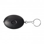 Porte-clés en plastique avec lampe torche LED et mini-alarme couleur noir première vue