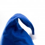 Bonnet papa Noël en couleurs vives couleur bleu quatrième vue