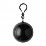 Poncho en plastique dans étui boule avec mousqueton couleur noir première vue