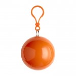 Poncho en plastique dans étui boule avec mousqueton couleur orange première vue