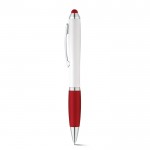 Un stylo classique avec un corps blanc couleur rouge