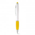 Un stylo classique avec un corps blanc couleur jaune