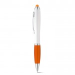 Un stylo classique avec un corps blanc couleur orange