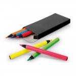 Boîte de 6 crayons de couleurs avec logo couleur noir impriméo