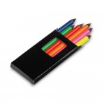 Boîte de 6 crayons de couleurs avec logo couleur noir troisième vue