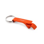 Élégant porte-clés décapsuleur personnalisé en métal couleur orange avec logo