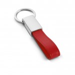 Porte-clé classique en cuir pour entreprise couleur rouge