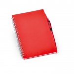 Cahier avec couverture semi rigide et anneaux A5 couleur rouge