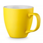Mug publicitaire de couleur mate de 450 ml couleur jaune