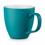 Mug publicitaire de couleur mate de 450 ml couleur turquoise