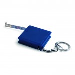 Porte-clé avec un mètre ruban de 1m couleur bleu