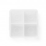 Quatre cubes glaçons réutilisables en acier couleur argenté deuxième vue