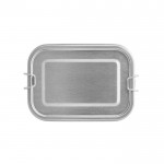 Lunch box en acier inoxydable recyclé avec fermeture 750 ml couleur argenté mat première vue