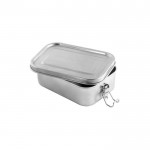 Lunch box en acier inoxydable recyclé avec fermeture 750 ml couleur argenté mat quatrième vue
