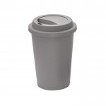 Tasse à emporter en plastique réutilisable, couvercle 450ml couleur gris