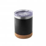 Mug thermique en acier inoxydable à couvercle et liège 400ml couleur noir