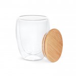Tasse moderne avec couvercle en bambou couleur bois clair troisième vue