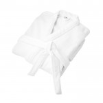 Peignoir en coton doux avec ceinture et poches 350 g/m² couleur blanc
