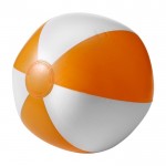 Ballon de plage en PVC bicolore, coloris au choix couleur orange deuxième vue
