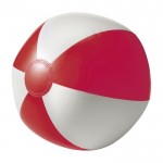 Ballon de plage en PVC bicolore, coloris au choix couleur rouge deuxième vue